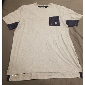 Parish Nation Shirt Mens XL Blue Gray Colorblock Casual Short Sleeve 0506